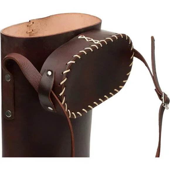Argentine Leather Mate Bag - Travel and Home Use, Brown, 14.7x4.7in